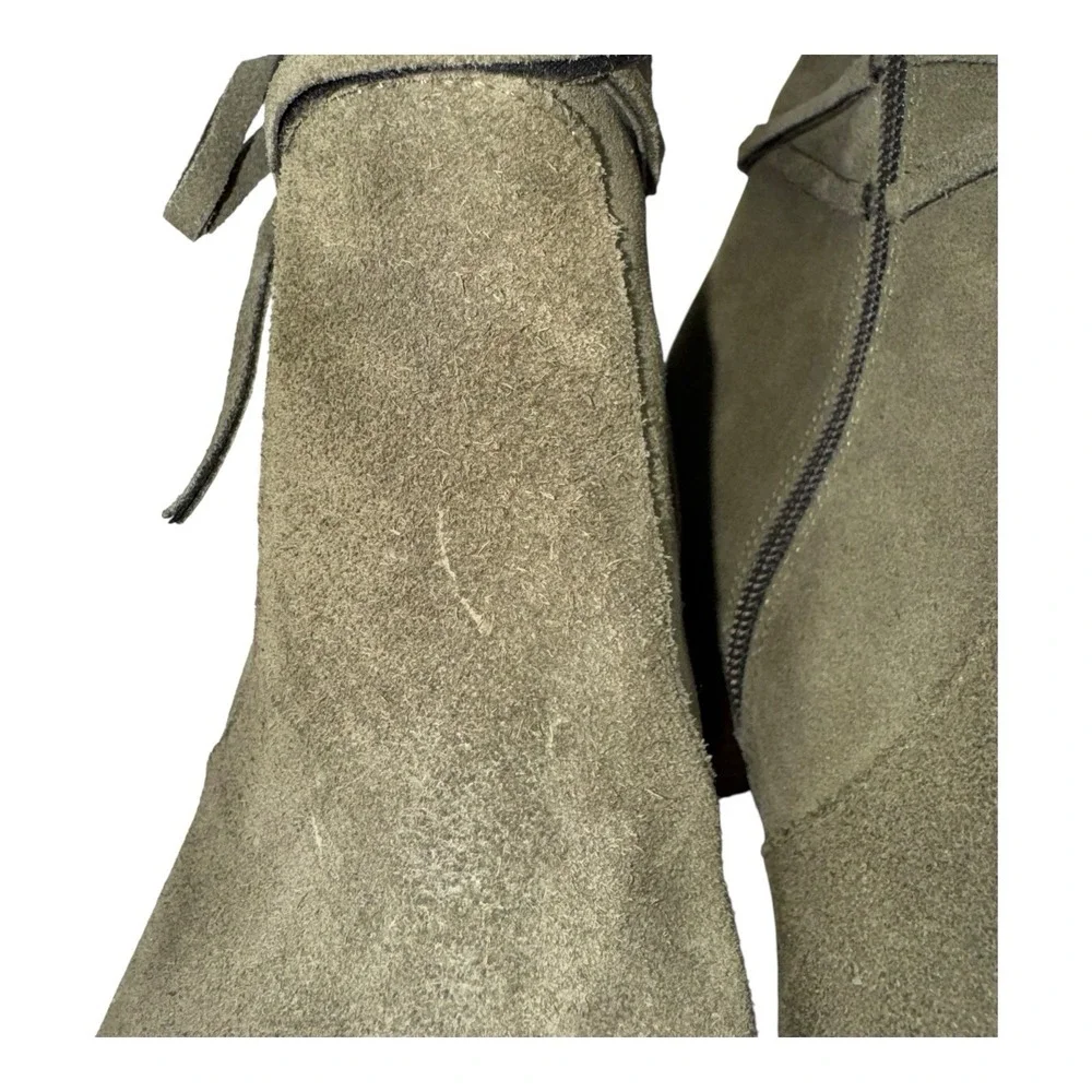 Violet & Red Janine Tall Shaft Olive Green Suede Boots Sz 8.5M - Picture 5 of 16